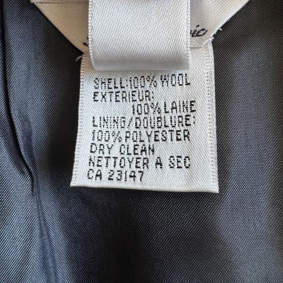 Vintage TALBOTS Skirt Womens 14 Black Cream 100% Wool Pockets Pencil Career - Picture 8 of 8